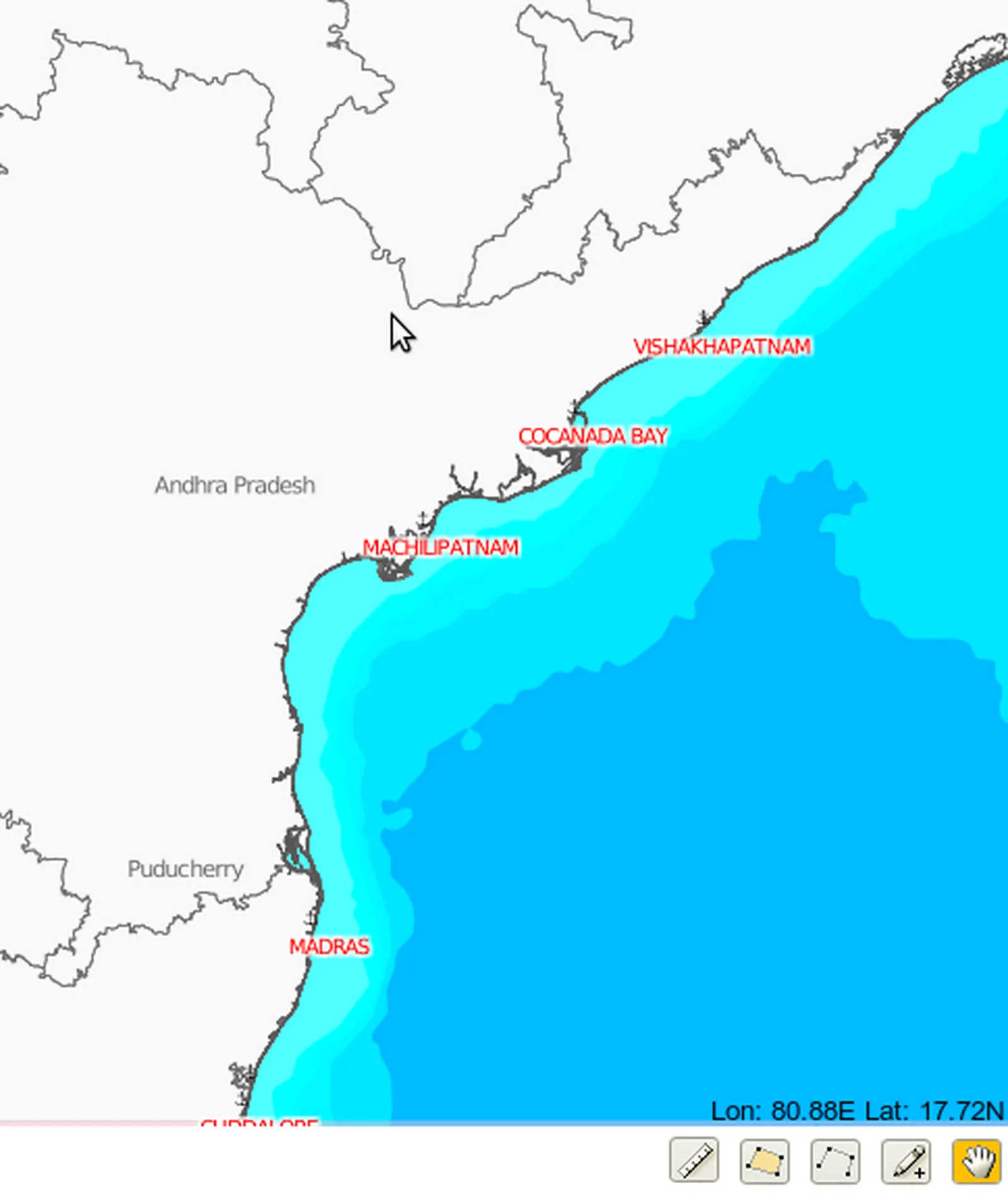 A geospatial common operating picture over bathymetric chart data