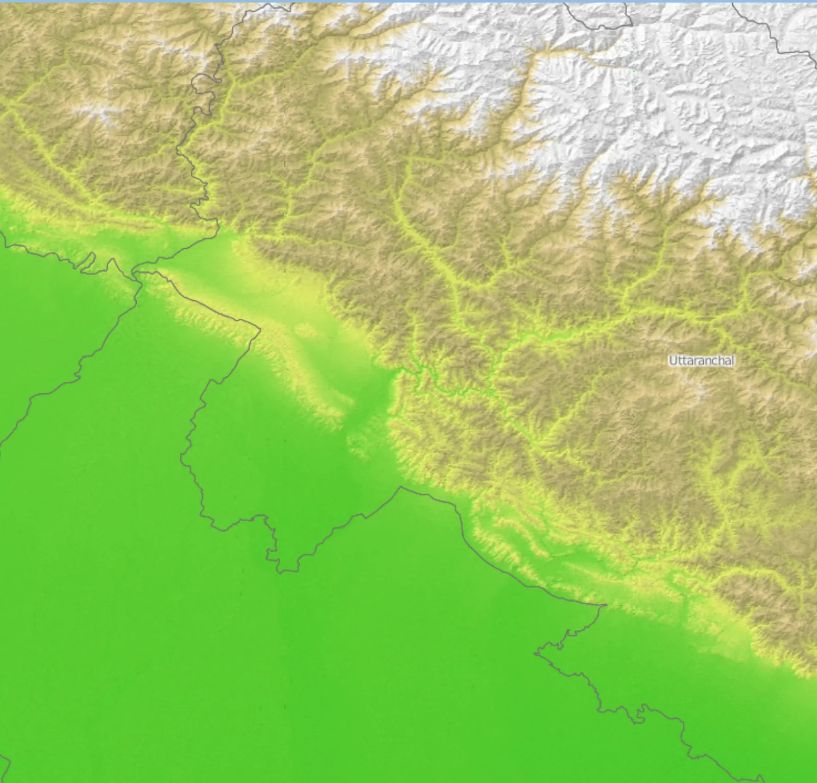 Hypsometric terrain rendering used for urban drainage and flood analysis